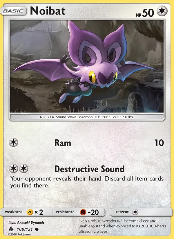Noibat 100/131 Forbidden Light Pokémon card
