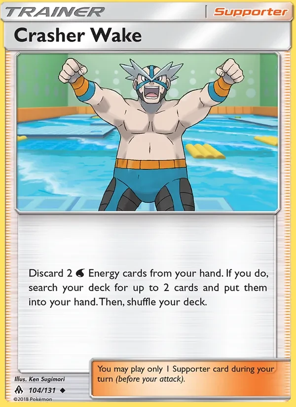 Crasher Wake 104/131 Forbidden Light Pokémon card