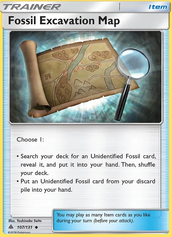 Fossil Excavation Map 107/131 Forbidden Light Pokémon card