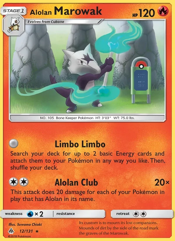 Alolan Marowak 12/131 Forbidden Light Pokémon card