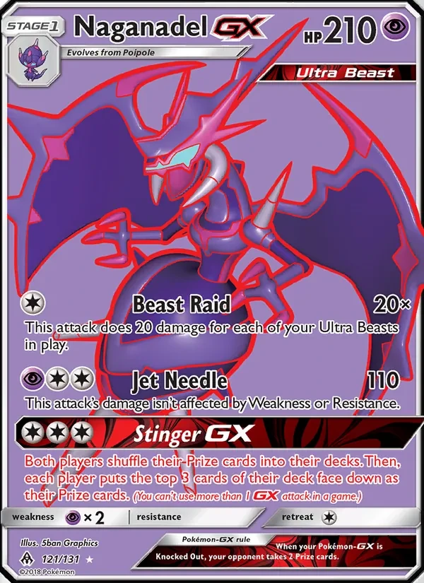 Naganadel GX 121/131 Forbidden Light Pokémon card