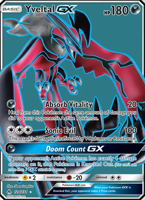 Yveltal GX 124/131 Forbidden Light Pokémon card