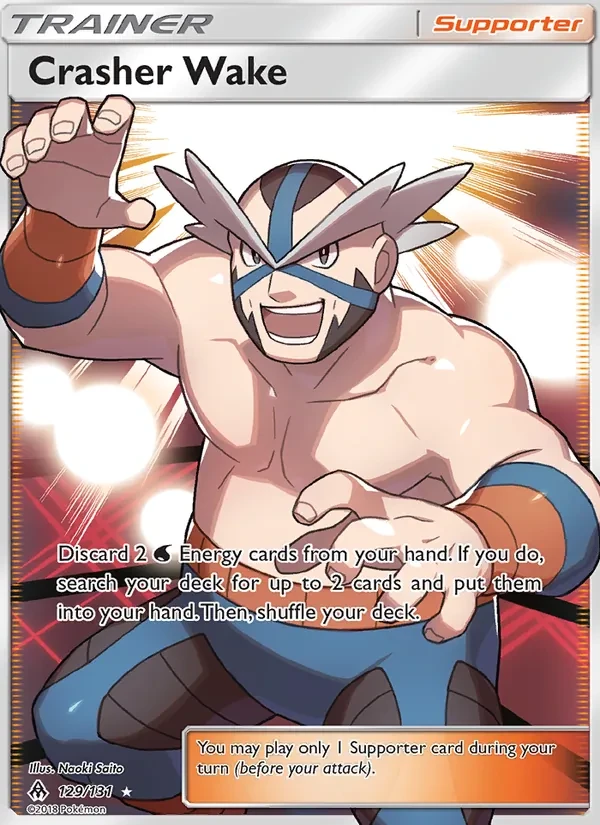 Crasher Wake 129/131 Forbidden Light Pokémon card
