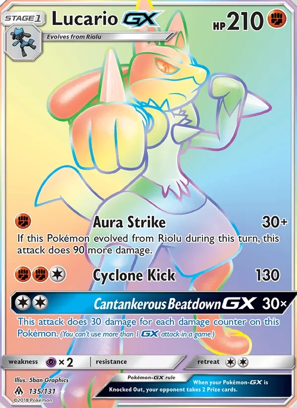 Lucario GX 135/131 Forbidden Light Pokémon card
