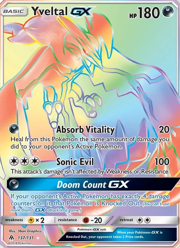 Yveltal GX 137/131 Forbidden Light Pokémon card
