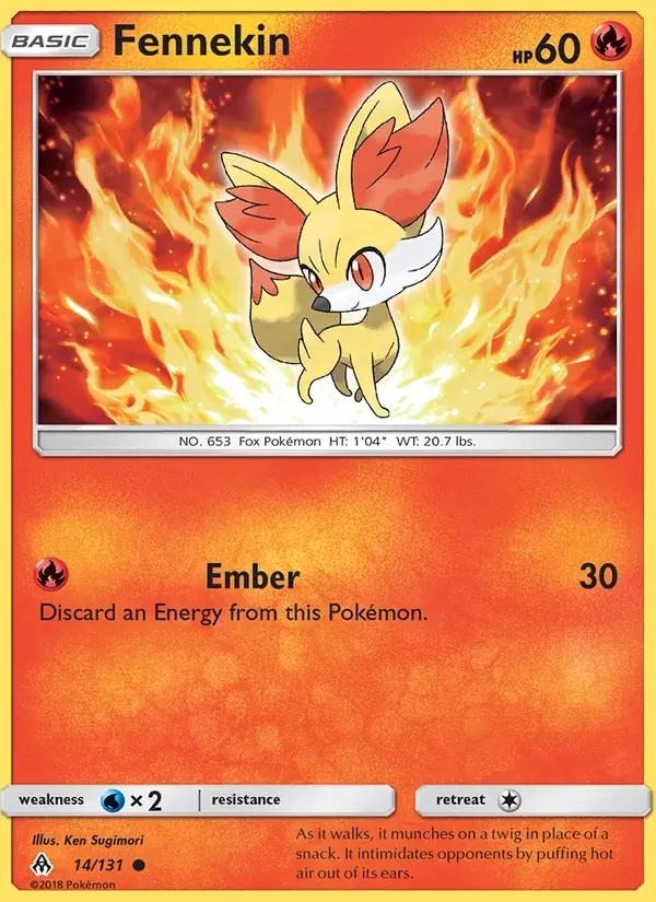 Fennekin 14/131 Forbidden Light Pokémon card