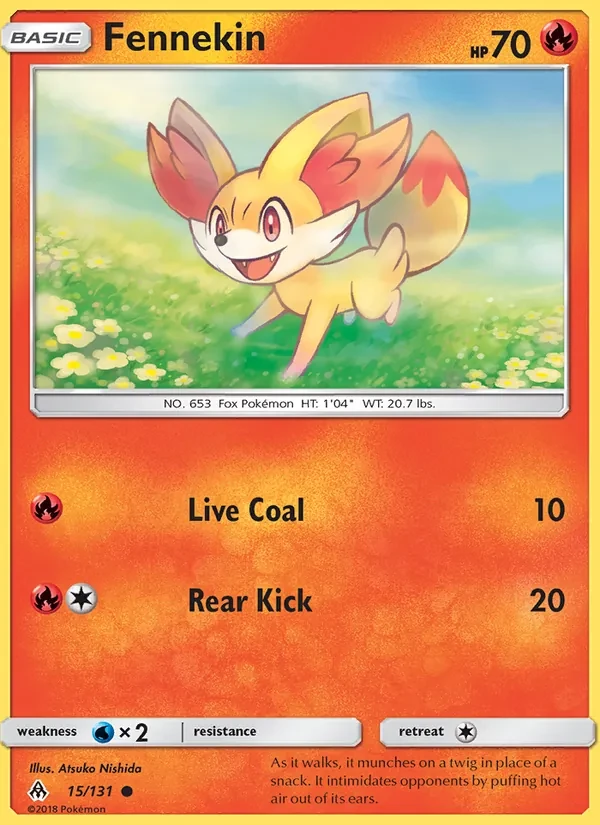 Fennekin 15/131 Forbidden Light Pokémon card
