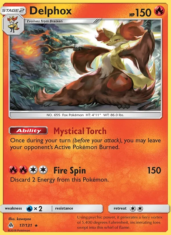 Delphox 17/131 Forbidden Light Pokémon card