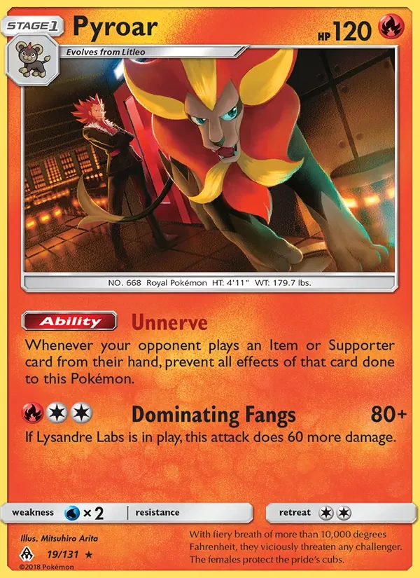 Pyroar 19/131 Forbidden Light Pokémon card