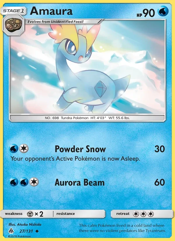 Amaura 27/131 Forbidden Light Pokémon card