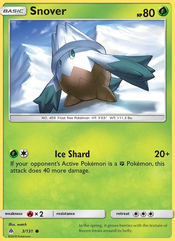 Snover 3/131 Forbidden Light Pokémon kaart