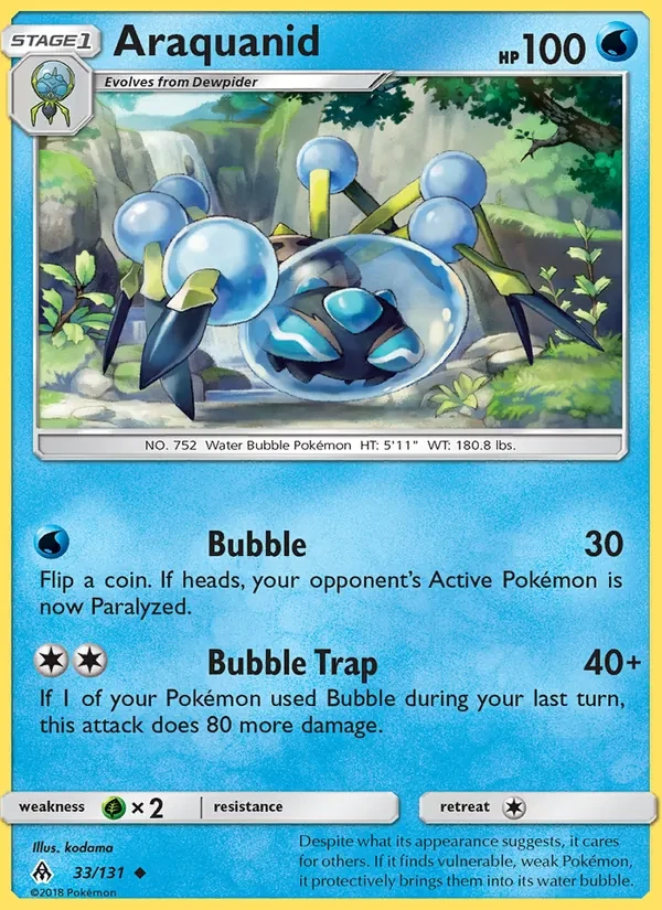 Araquanid 33/131 Forbidden Light Pokémon card