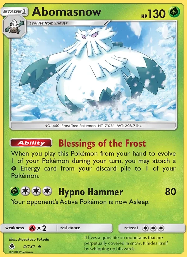 Abomasnow 4/131 Forbidden Light Pokémon card