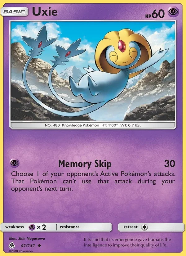 Uxie 41/131 Forbidden Light Pokémon card