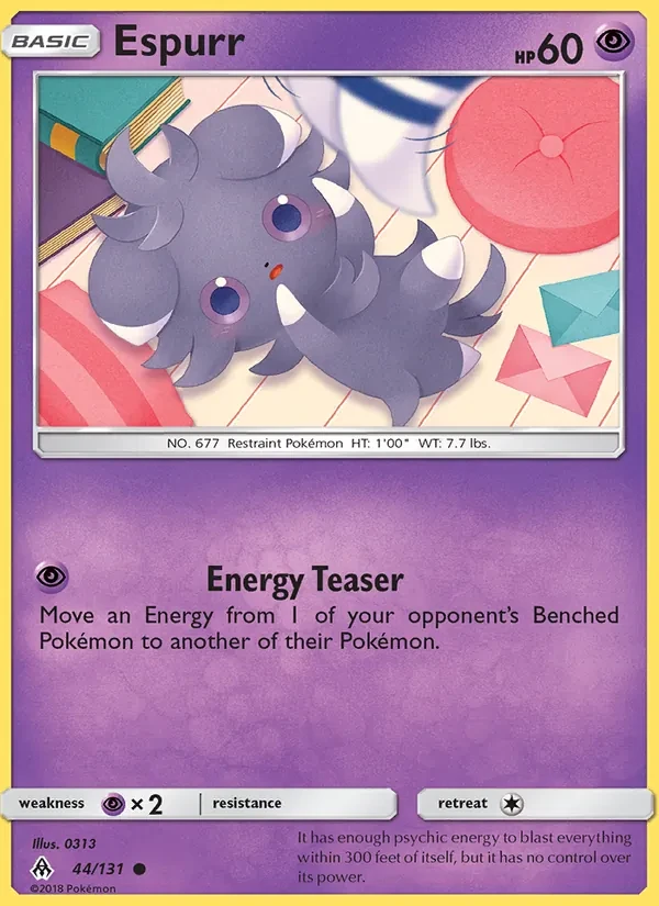 Espurr 44/131 Forbidden Light Pokémon card
