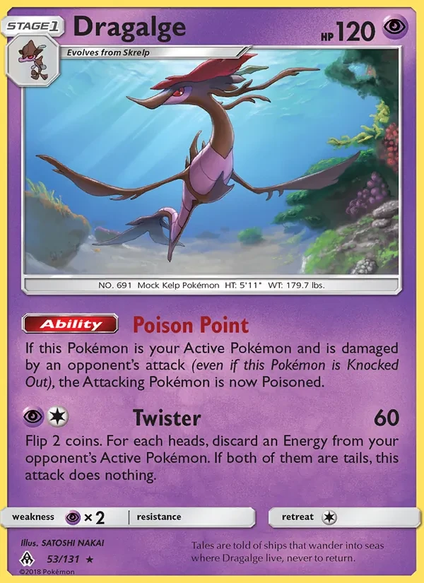 Dragalge 53/131 Forbidden Light Pokémon card