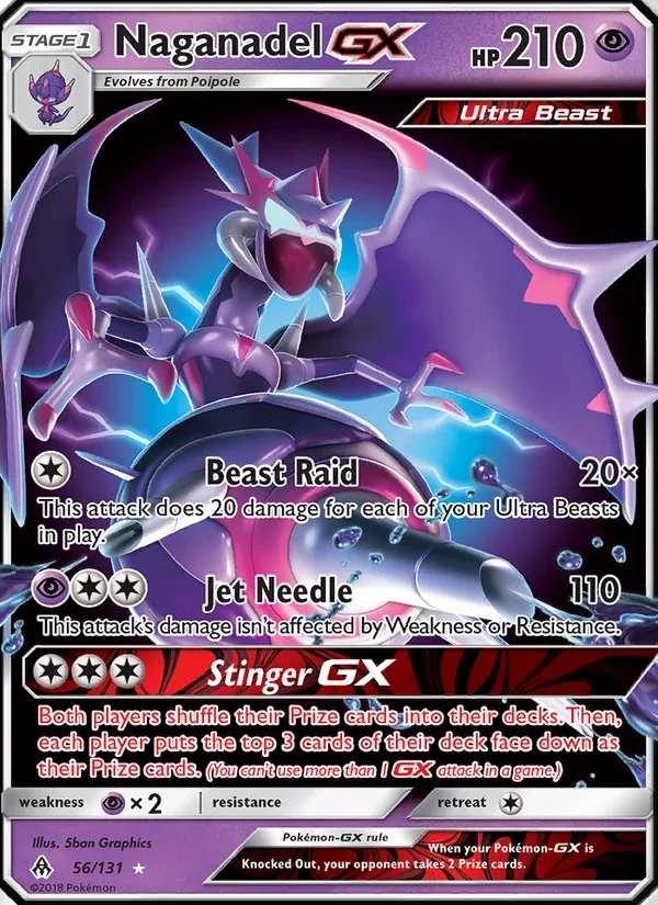 Naganadel GX 56/131 Forbidden Light Pokémon card