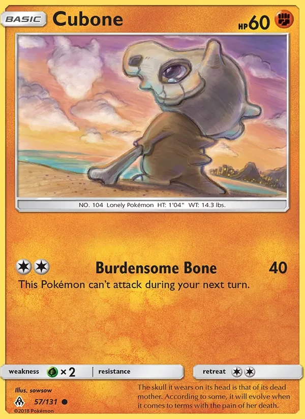 Cubone 57/131 Forbidden Light Pokémon Karte