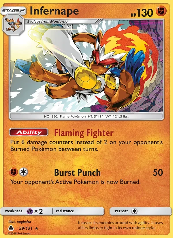 Infernape 59/131 Forbidden Light Pokémon card