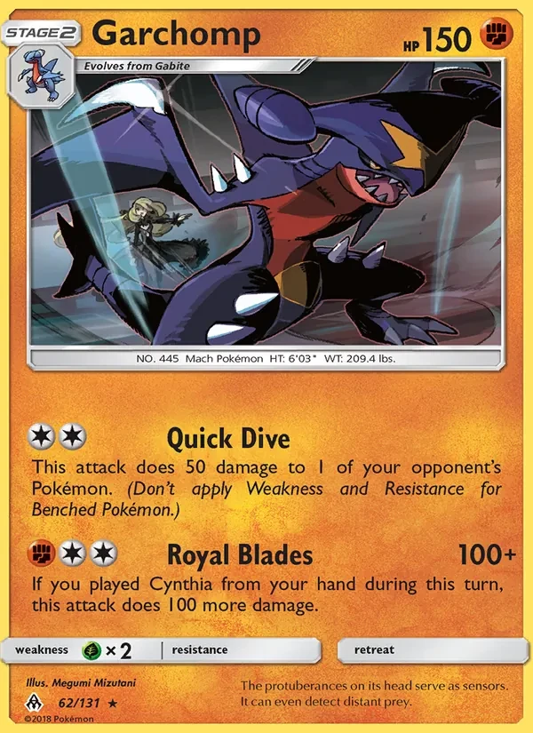 Garchomp 62/131 Forbidden Light Pokémon card