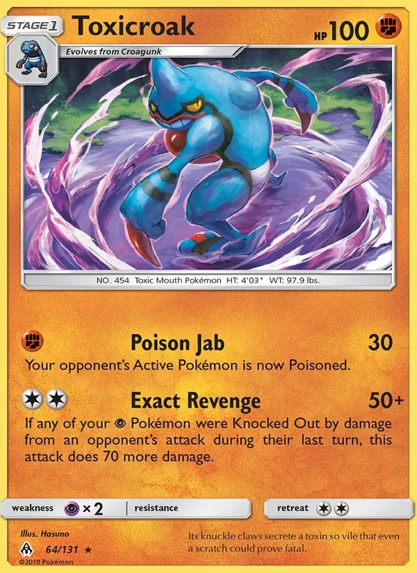 Toxicroak 64/131 Forbidden Light Pokémon card