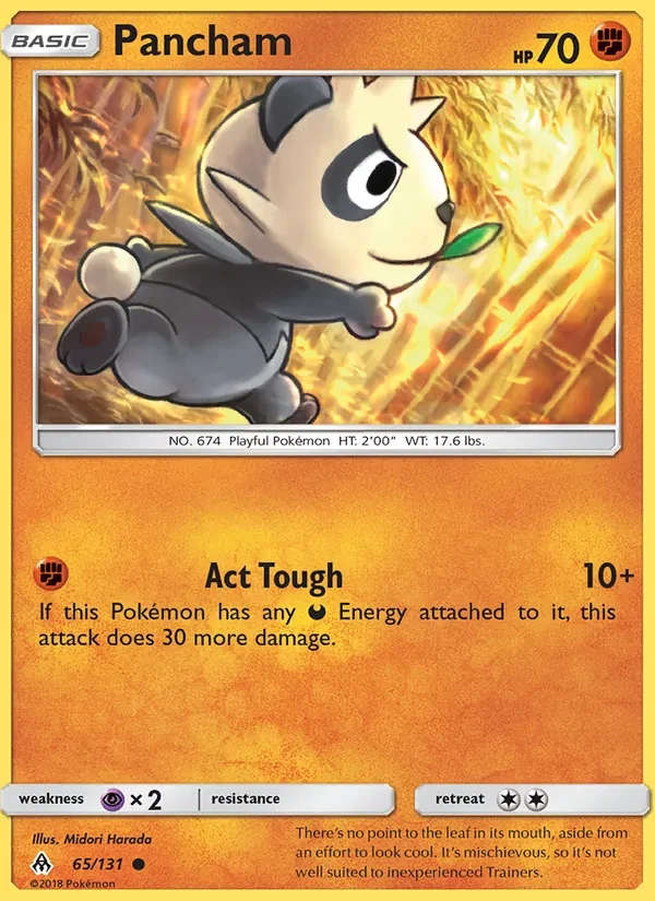 Pancham 65/131 Forbidden Light Pokémon card