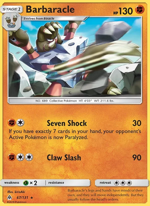 Barbaracle 67/131 Forbidden Light Pokémon card