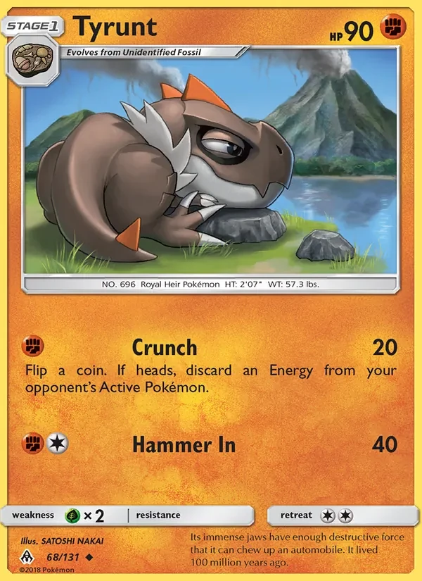 Tyrunt 68/131 Forbidden Light Pokémon card