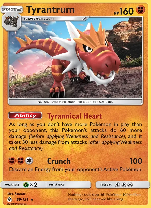 Tyrantrum 69/131 Forbidden Light Pokémon Karte