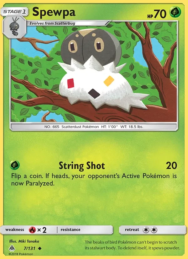 Spewpa 7/131 Forbidden Light Pokémon card