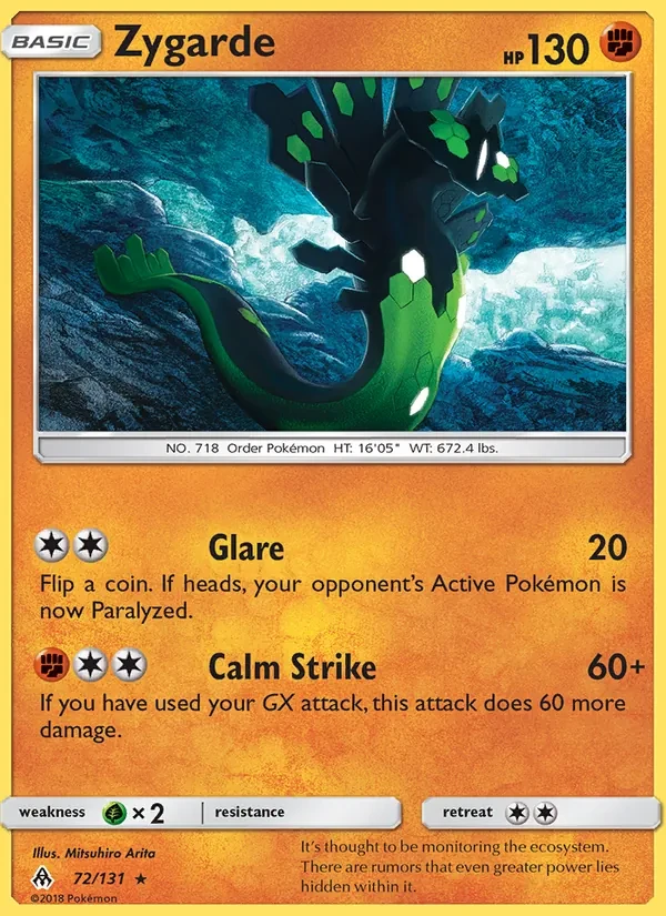 Zygarde 72/131 Forbidden Light Pokémon card