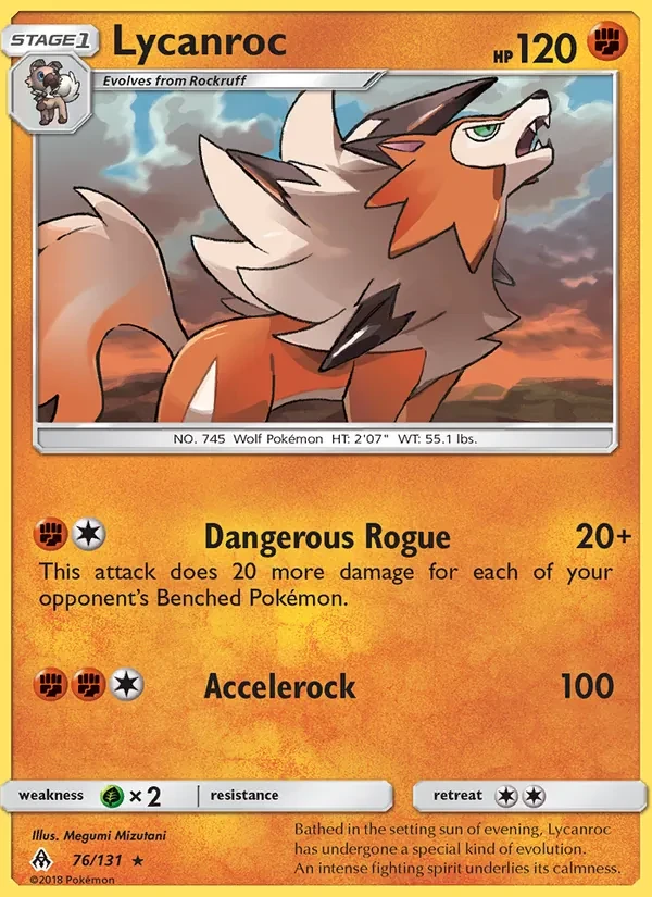 Lycanroc 76/131 Forbidden Light Pokémon card