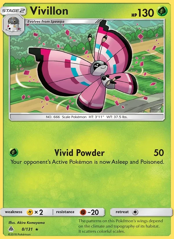 Vivillon 8/131 Forbidden Light Pokémon Karte