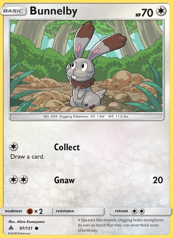 Bunnelby 97/131 Forbidden Light Pokémon card