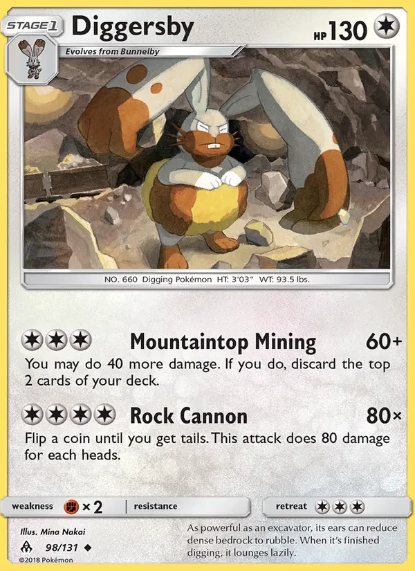 Diggersby 98/131 Forbidden Light Pokémon card