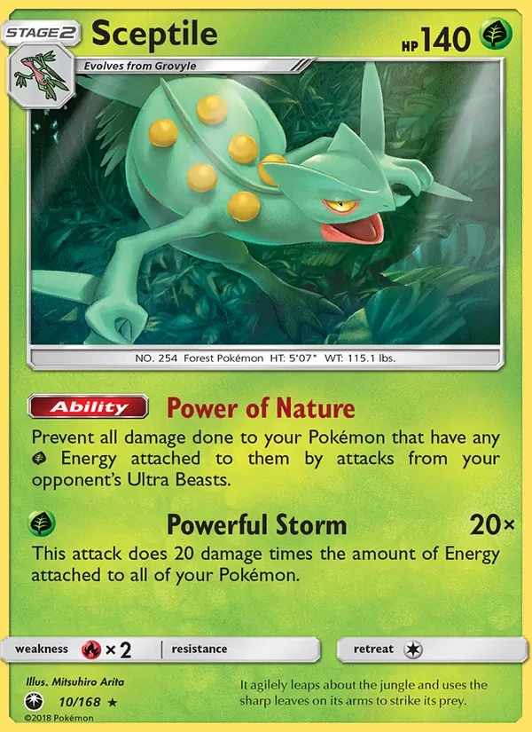 Carta Pokémon Sceptile 10/168 Celestial Storm