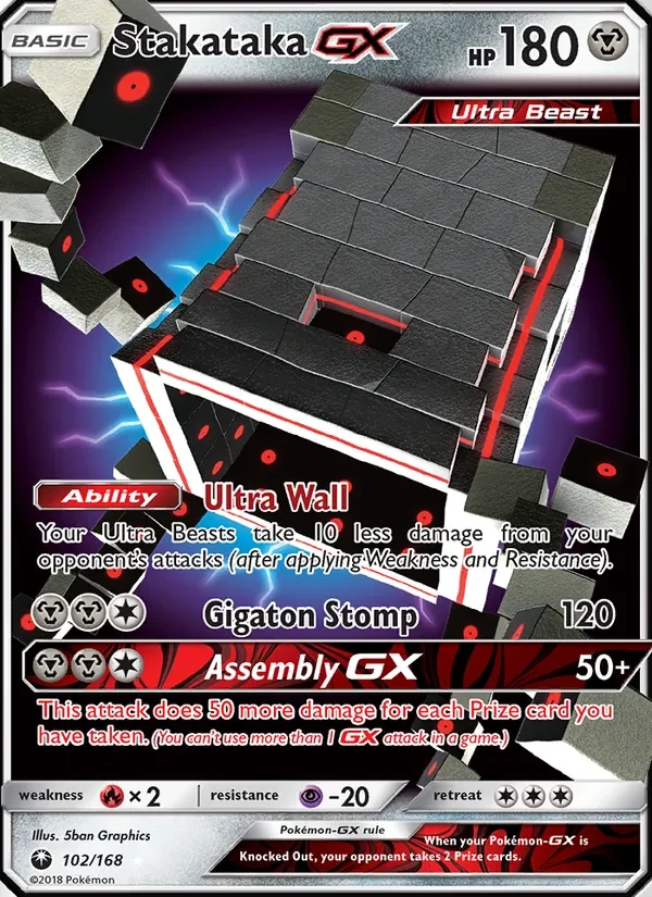 Stakataka GX 102/168 Celestial Storm Pokémon card
