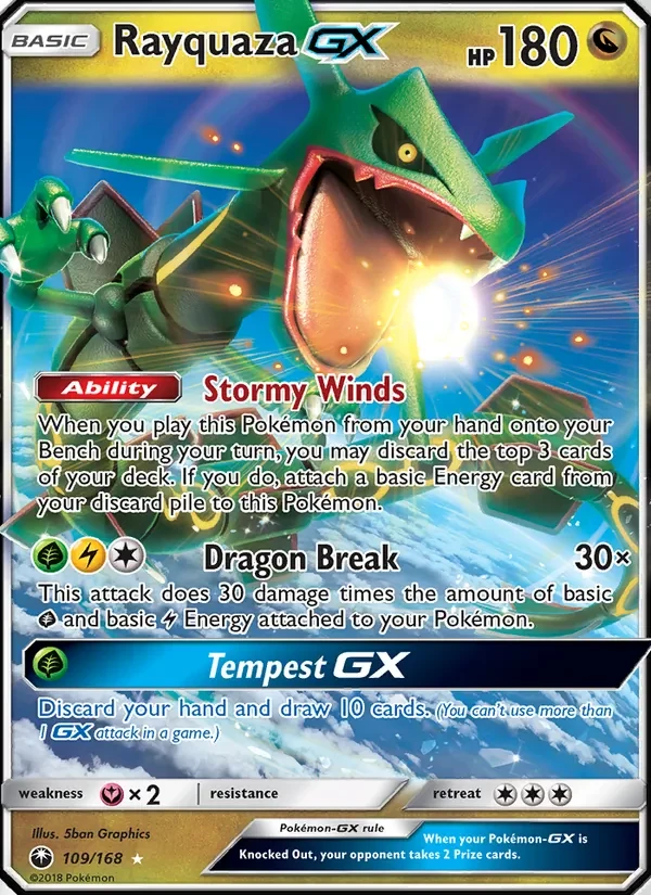 Rayquaza GX 109/168 Celestial Storm Pokémon card
