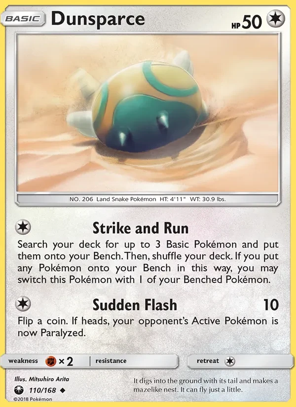 Dunsparce 110/168 Celestial Storm Pokémon card
