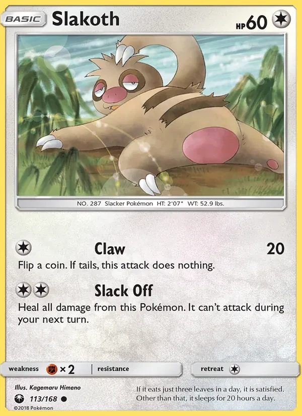 Slakoth 113/168 Celestial Storm Pokémon card
