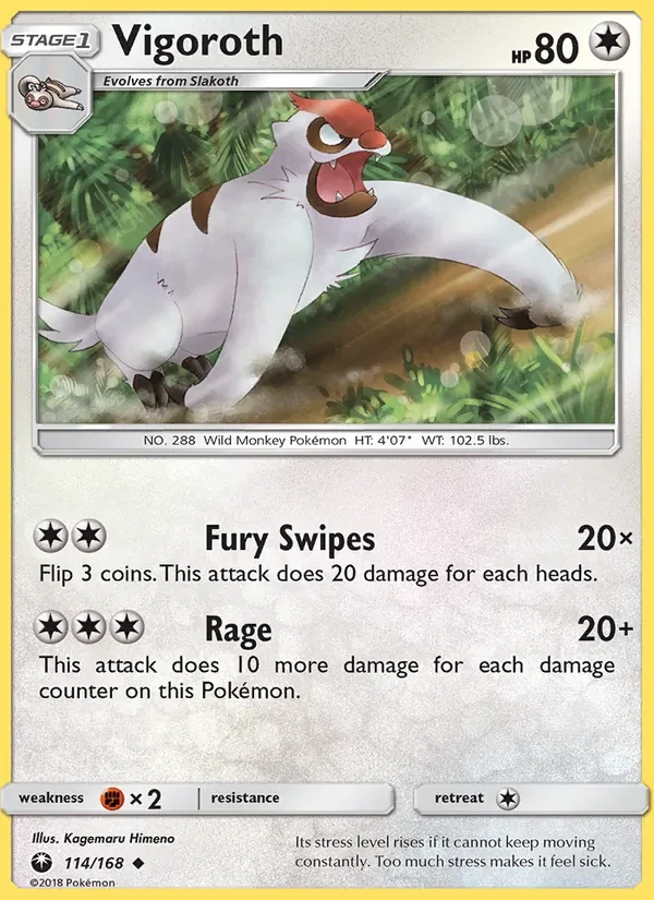 Vigoroth 114/168 Celestial Storm Pokémon kaart