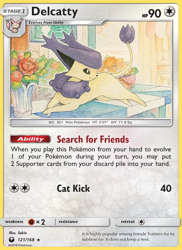 Delcatty 121/168 Celestial Storm Pokémon card