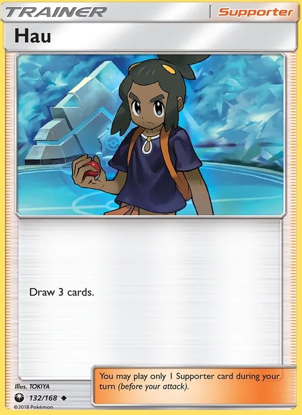 Hau 132/168 Celestial Storm Pokémon card
