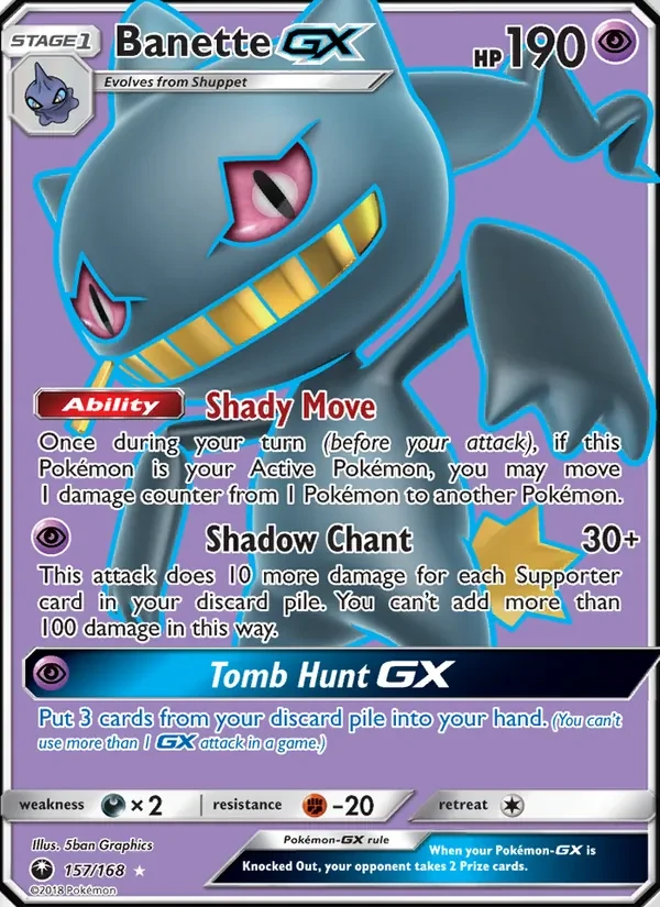 Banette GX 157/168 Celestial Storm Pokémon card