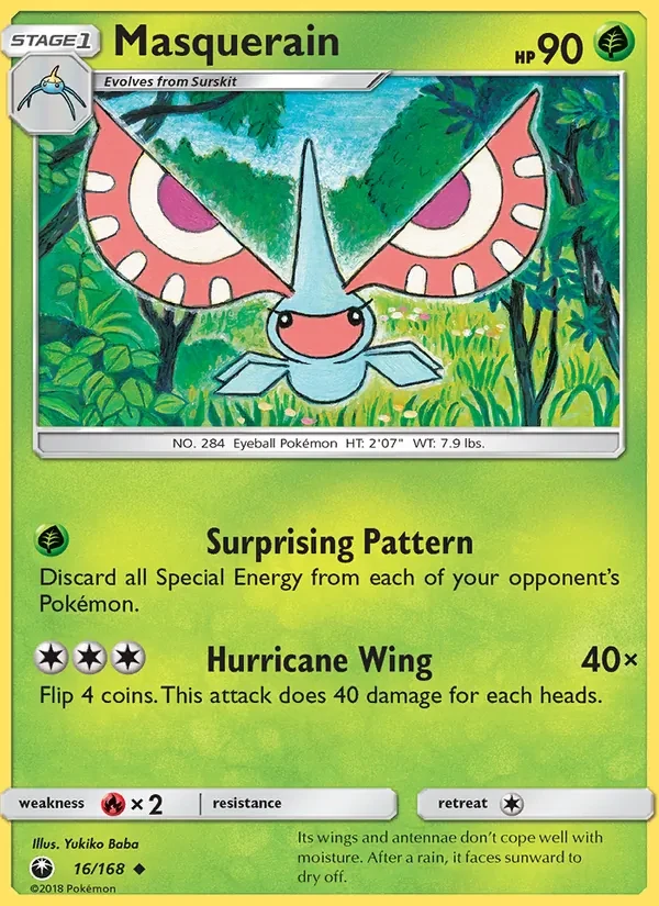 Masquerain 16/168 Celestial Storm Pokémon card