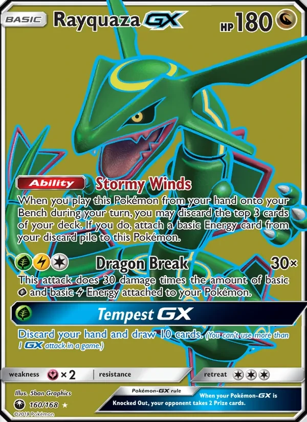 Rayquaza GX 160/168 Celestial Storm Pokémon card
