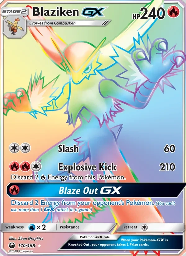 Blaziken GX 170/168 Celestial Storm Pokémon card