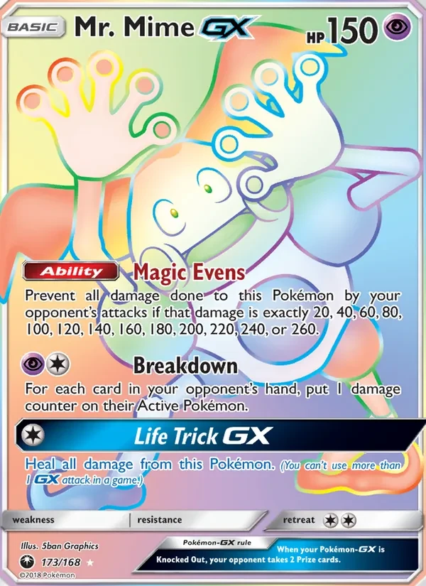 Mr. Mime GX 173/168 Celestial Storm Pokémon card