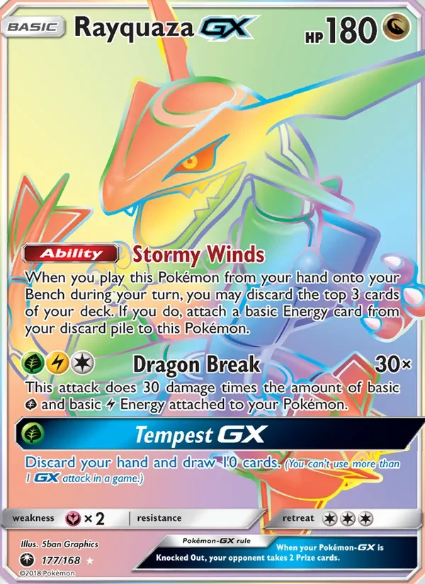 Rayquaza GX 177/168 Celestial Storm Pokémon card