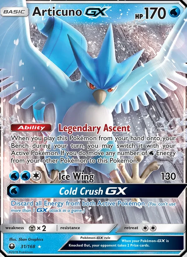 Articuno GX 31/168 Celestial Storm Pokémon card